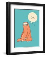 Cute Hand Drawn Sloths, Funny Vector Illustrations, Poster and Greeting Card-Marish-Framed Art Print