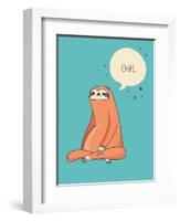 Cute Hand Drawn Sloths, Funny Vector Illustrations, Poster and Greeting Card-Marish-Framed Art Print