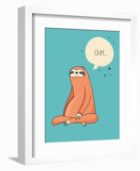 Cute Hand Drawn Sloths, Funny Vector Illustrations, Poster and Greeting Card-Marish-Framed Art Print