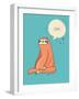 Cute Hand Drawn Sloths, Funny Vector Illustrations, Poster and Greeting Card-Marish-Framed Art Print