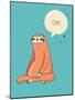 Cute Hand Drawn Sloths, Funny Vector Illustrations, Poster and Greeting Card-Marish-Mounted Art Print