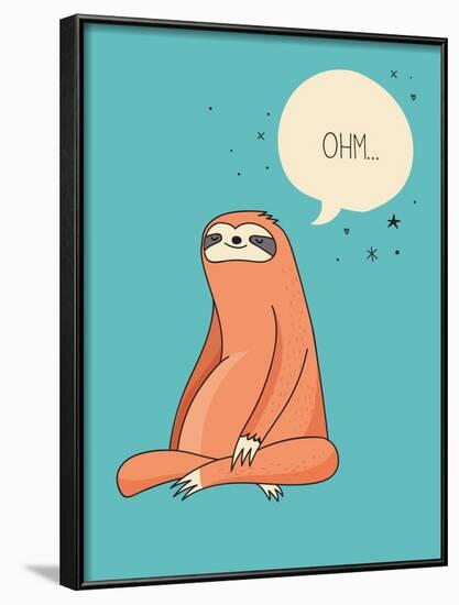 Cute Hand Drawn Sloths, Funny Vector Illustrations, Poster and Greeting Card-Marish-Framed Art Print