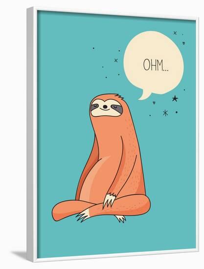 Cute Hand Drawn Sloths, Funny Vector Illustrations, Poster and Greeting Card-Marish-Framed Art Print