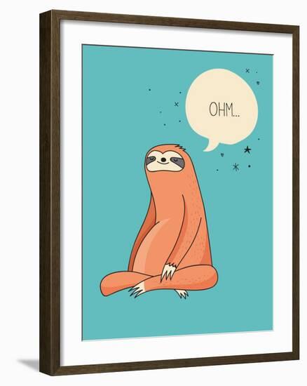 Cute Hand Drawn Sloths, Funny Vector Illustrations, Poster and Greeting Card-Marish-Framed Art Print