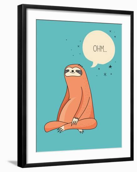 Cute Hand Drawn Sloths, Funny Vector Illustrations, Poster and Greeting Card-Marish-Framed Art Print