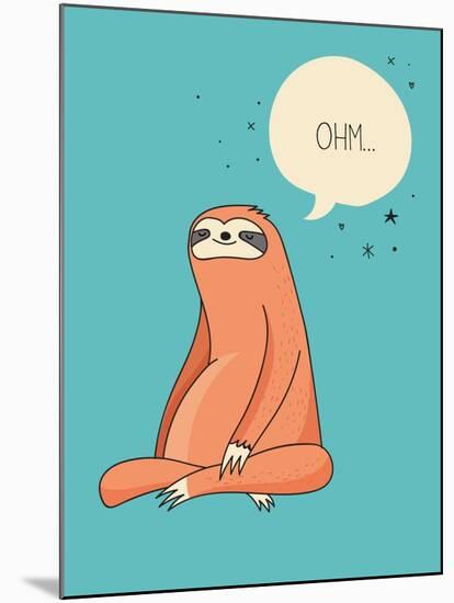 Cute Hand Drawn Sloths, Funny Vector Illustrations, Poster and Greeting Card-Marish-Mounted Art Print