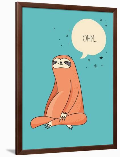 Cute Hand Drawn Sloths, Funny Vector Illustrations, Poster and Greeting Card-Marish-Framed Art Print