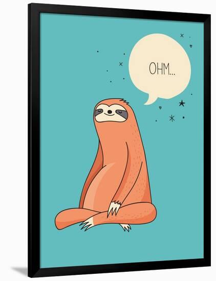 Cute Hand Drawn Sloths, Funny Vector Illustrations, Poster and Greeting Card-Marish-Framed Art Print