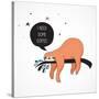 Cute Hand Drawn Sloths, Funny Vector Illustrations, Poster and Greeting Card-Marish-Stretched Canvas