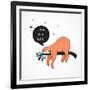 Cute Hand Drawn Sloths, Funny Vector Illustrations, Poster and Greeting Card-Marish-Framed Art Print