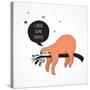 Cute Hand Drawn Sloths, Funny Vector Illustrations, Poster and Greeting Card-Marish-Stretched Canvas