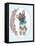 Cute Hipster Dog and Flower Frame.-cherry blossom girl-Framed Stretched Canvas