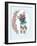 Cute Hipster Dog and Flower Frame.-cherry blossom girl-Framed Art Print