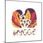 Cute Hygge Illustration with a Cup of Hot Beverage, Autumn Leaves and Lettering. White Background.-nefedova_da-Mounted Art Print