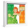 Cute Irish Girl Serving Beer-jawzliet-Framed Art Print