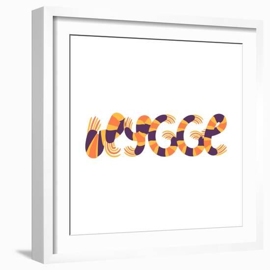 Cute Isolated Scarf Hygge Lettering. White Background. Flat Style Illustration.-nefedova_da-Framed Art Print