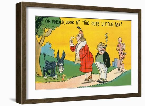 Cute Little Ass Cartoon-null-Framed Art Print