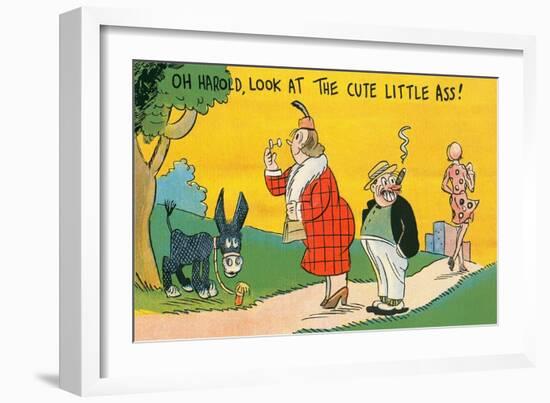 Cute Little Ass Cartoon-null-Framed Art Print