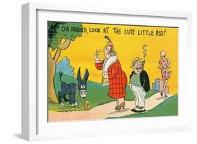 Cute Little Ass Cartoon-null-Framed Art Print