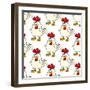 Cute Little Fat Cartoon Chicken Seamless Pattern-seamartini-Framed Art Print