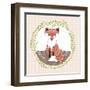 Cute Little Fox Illustration for Children.-cherry blossom girl-Framed Art Print