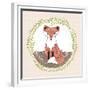 Cute Little Fox Illustration for Children.-cherry blossom girl-Framed Premium Giclee Print