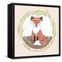 Cute Little Fox Illustration for Children.-cherry blossom girl-Framed Stretched Canvas