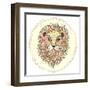 Cute Little Lion Illustration for Children.-cherry blossom girl-Framed Art Print