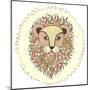 Cute Little Lion Illustration for Children.-cherry blossom girl-Mounted Art Print