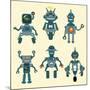 Cute Little Robots Collection - in Vector - Set 1-woodhouse-Mounted Art Print