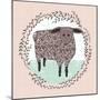 Cute Little Sheep Illustration for Children.-cherry blossom girl-Mounted Art Print