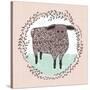 Cute Little Sheep Illustration for Children.-cherry blossom girl-Stretched Canvas