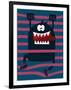 Cute Monster Vector Character Design-braingraph-Framed Art Print