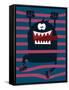 Cute Monster Vector Character Design-braingraph-Framed Stretched Canvas