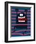 Cute Monster Vector Character Design-braingraph-Framed Art Print