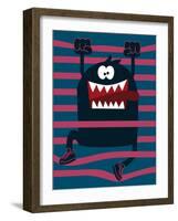 Cute Monster Vector Character Design-braingraph-Framed Art Print