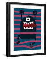 Cute Monster Vector Character Design-braingraph-Framed Art Print