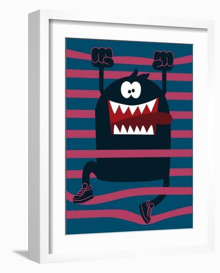 Cute Monster Vector Character Design-braingraph-Framed Art Print