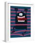 Cute Monster Vector Character Design-braingraph-Framed Art Print