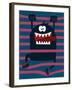 Cute Monster Vector Character Design-braingraph-Framed Art Print