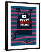 Cute Monster Vector Character Design-braingraph-Framed Art Print