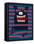 Cute Monster Vector Character Design-braingraph-Framed Stretched Canvas