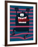 Cute Monster Vector Character Design-braingraph-Framed Art Print