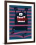 Cute Monster Vector Character Design-braingraph-Framed Art Print