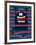 Cute Monster Vector Character Design-braingraph-Framed Art Print