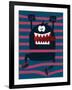 Cute Monster Vector Character Design-braingraph-Framed Art Print