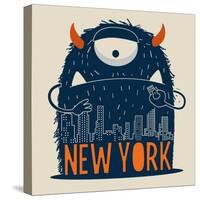 Cute Monster Vector Character Design-braingraph-Stretched Canvas