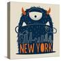 Cute Monster Vector Character Design-braingraph-Stretched Canvas