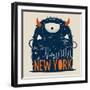 Cute Monster Vector Character Design-braingraph-Framed Art Print