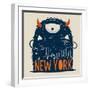 Cute Monster Vector Character Design-braingraph-Framed Art Print